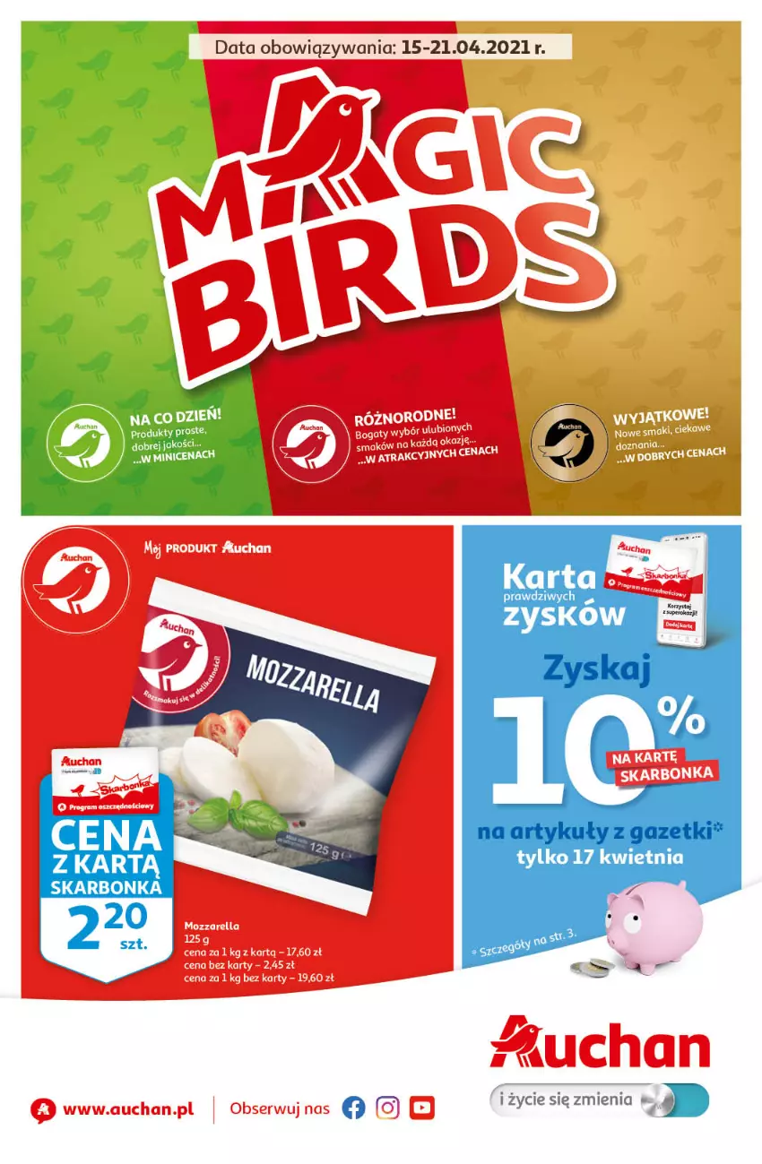 Gazetka promocyjna Auchan - Magic Birds Hipermarkety - ważna 15.04 do 21.04.2021 - strona 1 - produkty: Klej