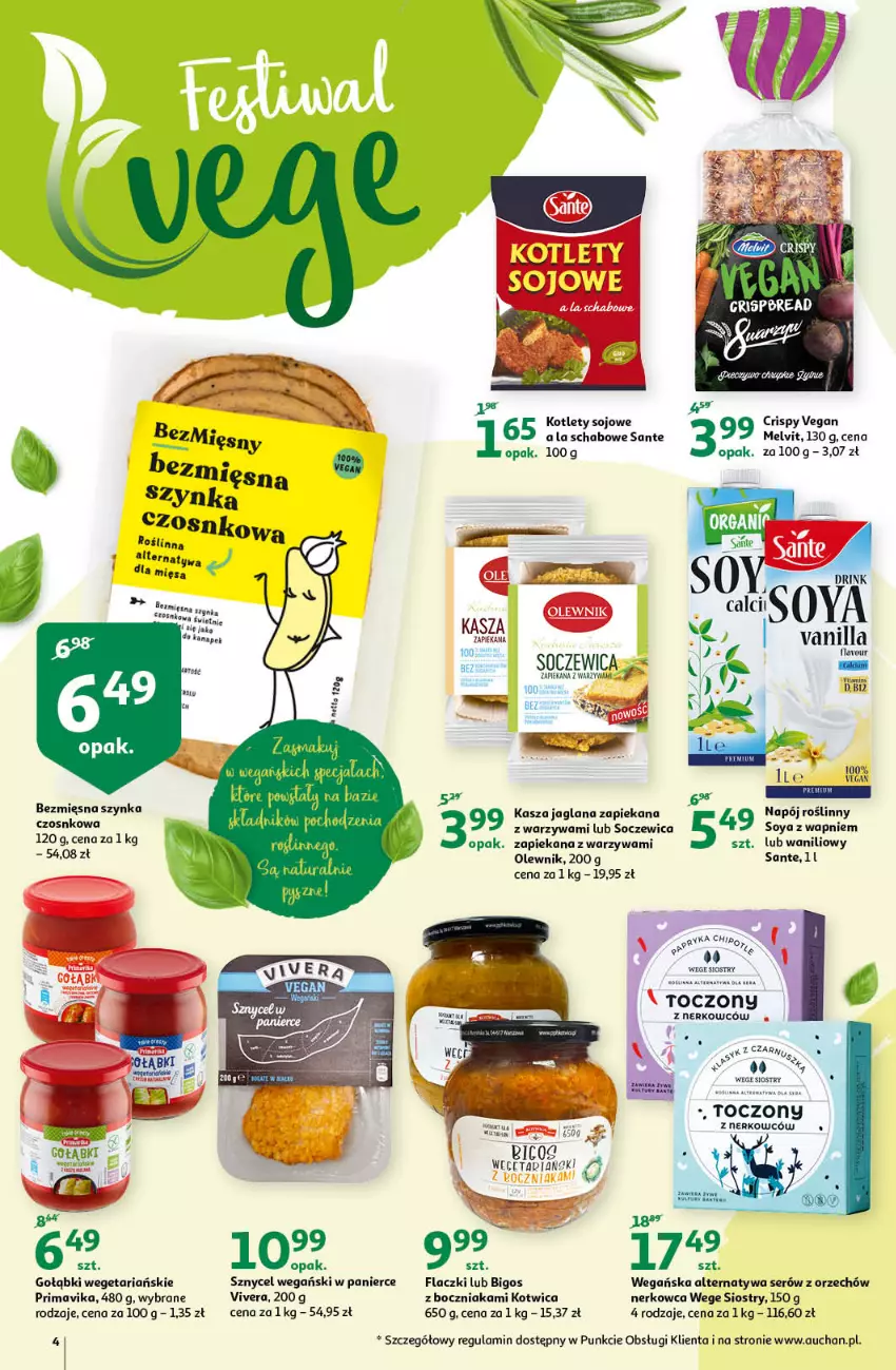 Gazetka promocyjna Auchan - Magic Birds Hipermarkety - ważna 15.04 do 21.04.2021 - strona 4 - produkty: Bigos, Boczniak, Kasza, Kasza jaglana, LANA, Melvit, NBA, Olewnik, Prima, Primavika, Sante, Ser, Warzywa