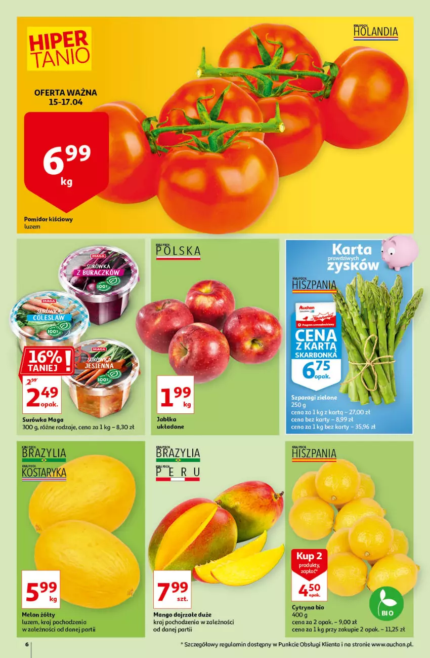 Gazetka promocyjna Auchan - Magic Birds Hipermarkety - ważna 15.04 do 21.04.2021 - strona 6 - produkty: Mango, Melon, Surówka