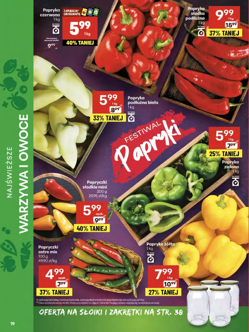 Gazetka promocyjna Delikatesy Centrum - Franczyza DC34 Czwartek - ważna 21.08 do 27.08.2025 - strona 19 - produkty: Dron, Owoce, Papryka, Papryka podłużna, Papryka żółta, Rum, Warzywa, Warzywa i owoce