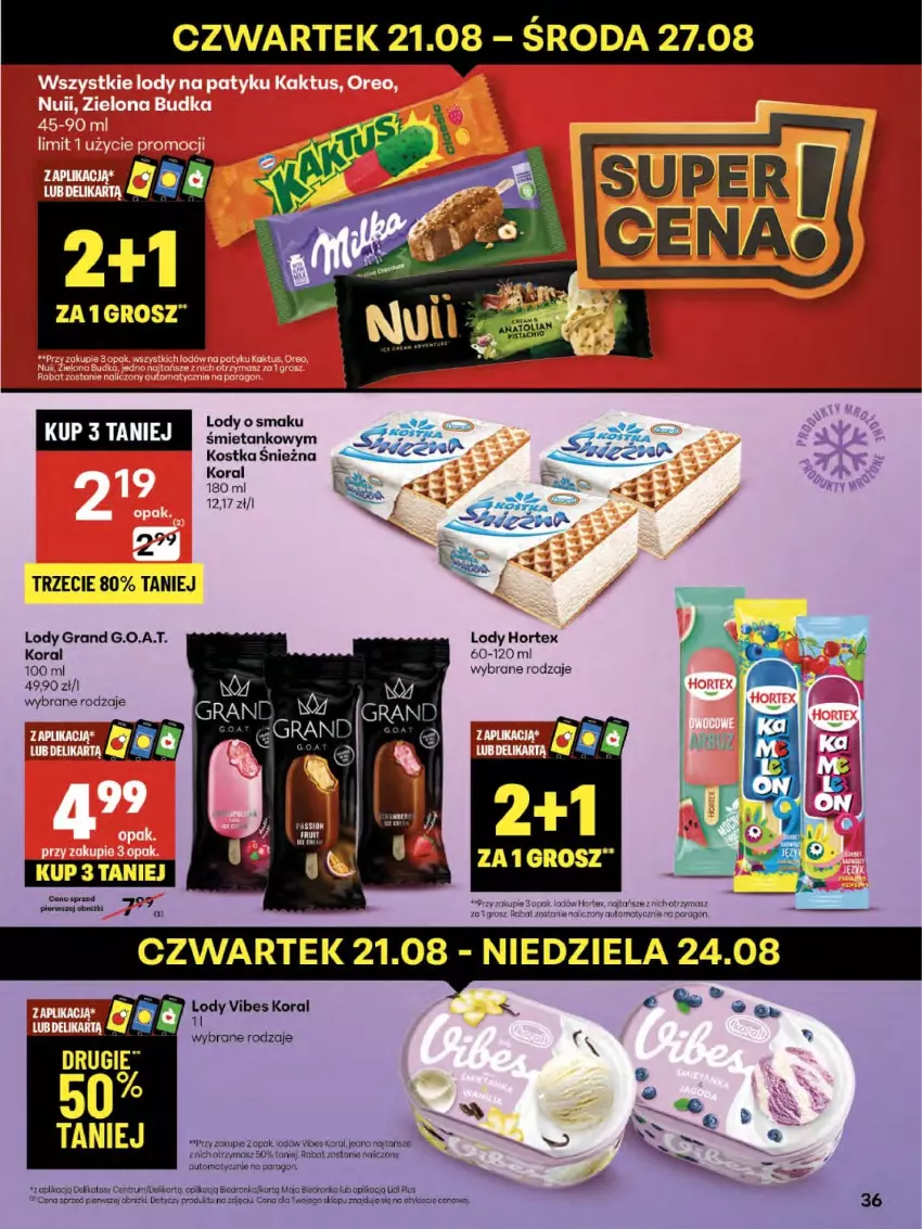 Gazetka promocyjna Delikatesy Centrum - Franczyza DC34 Czwartek - ważna 21.08 do 27.08.2025 - strona 36 - produkty: Dron, Gra, Hortex, Koc, Lody, Rum