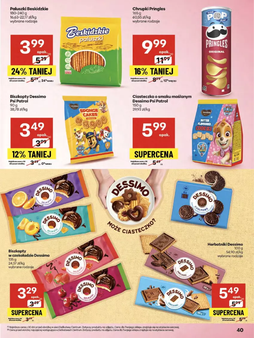 Gazetka promocyjna Delikatesy Centrum - Franczyza DC34 Czwartek - ważna 21.08 do 27.08.2025 - strona 40 - produkty: Beskidzki, Biszkopty, Chrupki, Herbatniki, Pringles, Psi Patrol, Rum, Ser