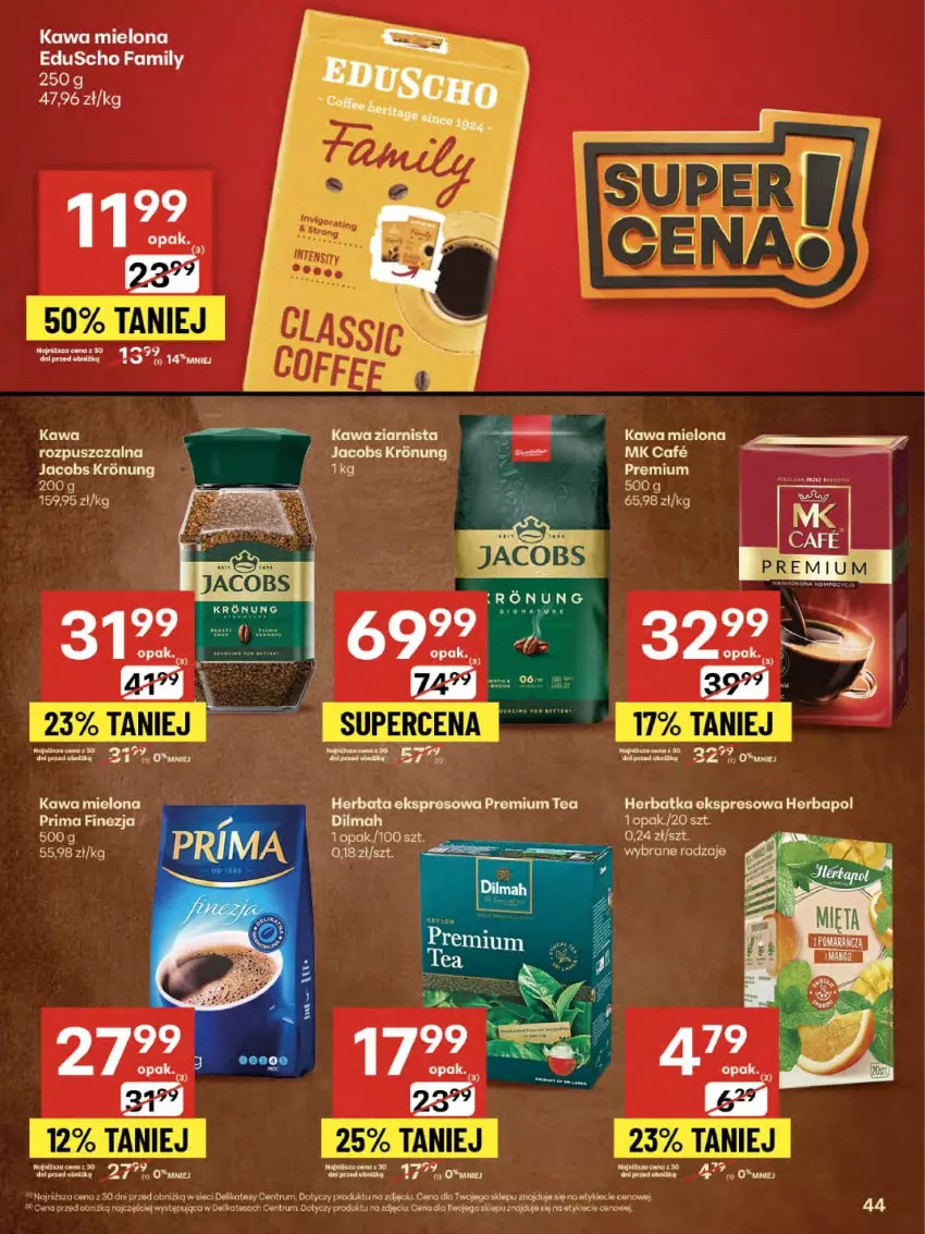 Gazetka promocyjna Delikatesy Centrum - Franczyza DC34 Czwartek - ważna 21.08 do 27.08.2025 - strona 44 - produkty: Dilmah, Fa, Herbapol, Jacobs, Kawa, Kawa mielona, Rum