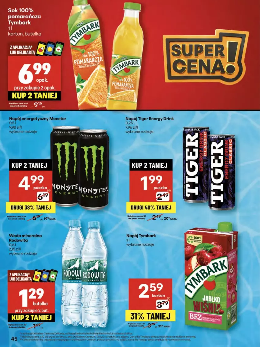 Gazetka promocyjna Delikatesy Centrum - Franczyza DC34 Czwartek - ważna 21.08 do 27.08.2025 - strona 45 - produkty: Dron, Napój, Napój energetyczny, Orka, Rum, Tiger, Tymbark, Woda, Woda mineralna