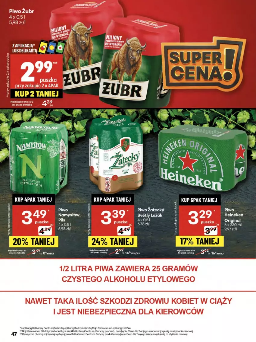 Gazetka promocyjna Delikatesy Centrum - Franczyza DC34 Czwartek - ważna 21.08 do 27.08.2025 - strona 47 - produkty: Dron, Gin, Gra, Namysłów, Piec, Piwa, Piwo, Rum