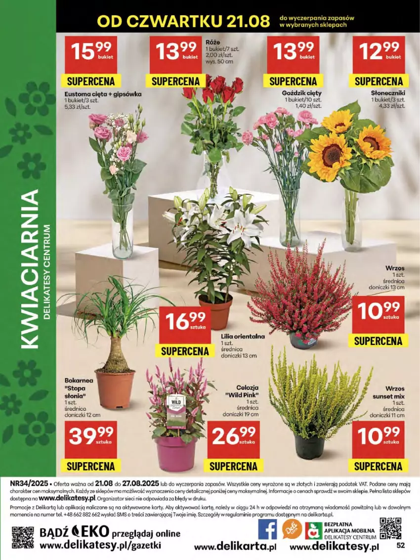 Gazetka promocyjna Delikatesy Centrum - Franczyza DC34 Czwartek - ważna 21.08 do 27.08.2025 - strona 52 - produkty: Bukiet, Gra, Top