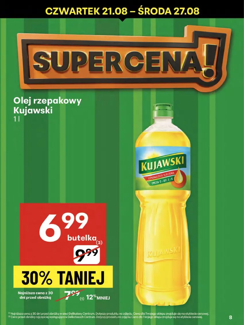 Gazetka promocyjna Delikatesy Centrum - Franczyza DC34 Czwartek - ważna 21.08 do 27.08.2025 - strona 8 - produkty: Kujawski, Olej, Olej rzepakowy, Rum