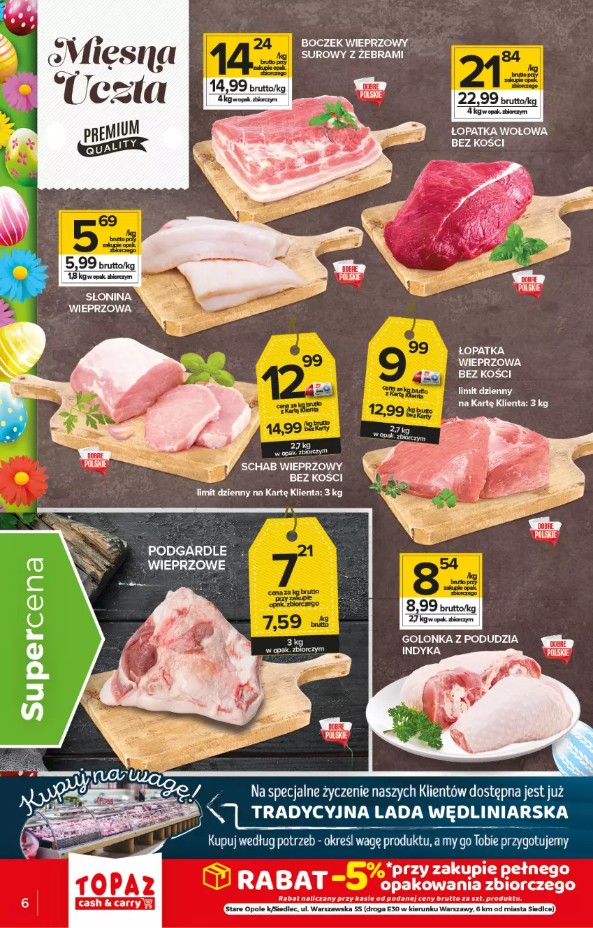 Gazetka promocyjna Topaz - Gazetka - ważna 25.03 do 31.03.2021 - strona 6 - produkty: Boczek, Boczek wieprzowy, Schab wieprzowy