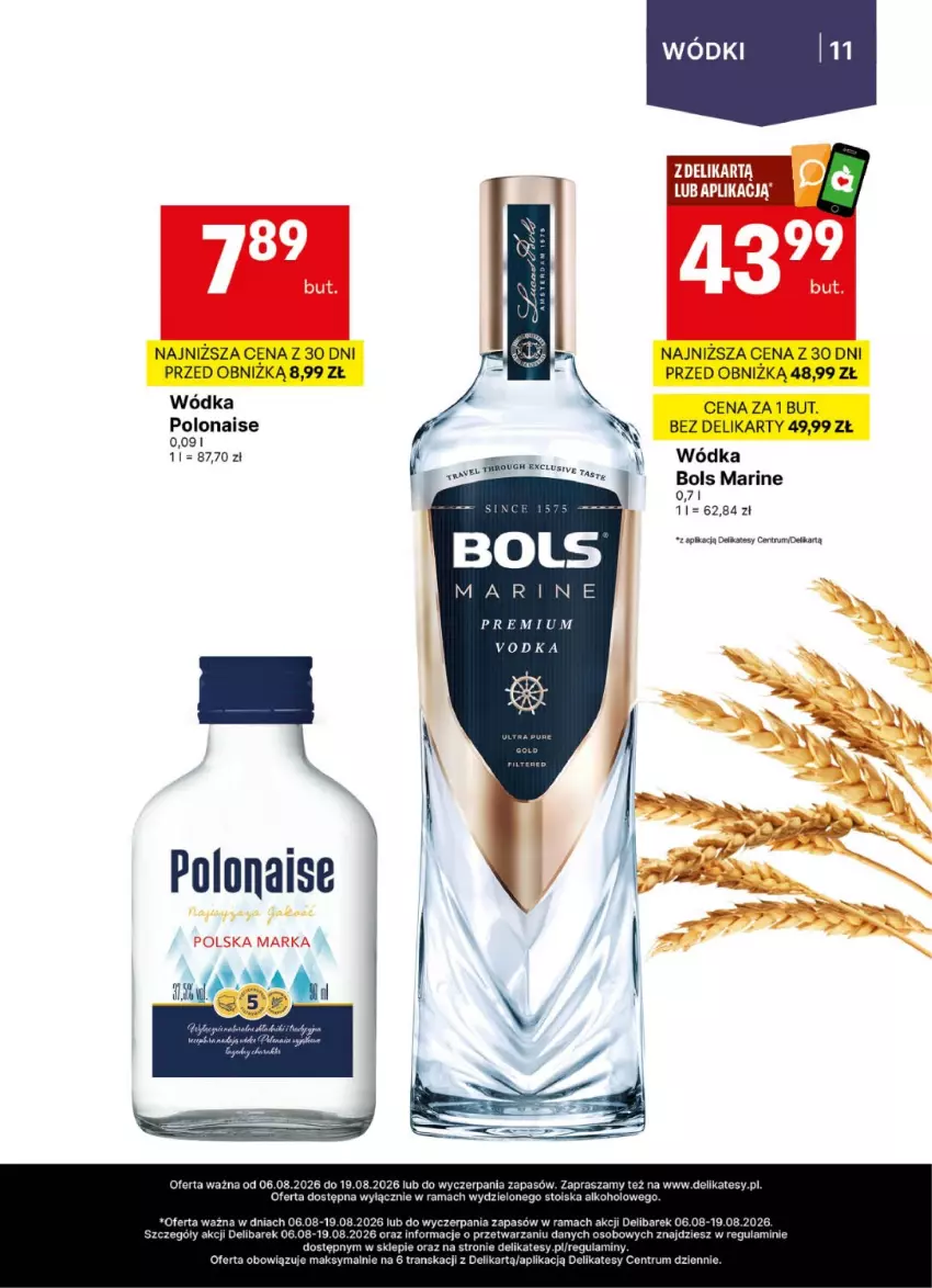 Gazetka promocyjna Delikatesy Centrum - Delibarek DC32-DC33 - ważna 06.08 do 19.08.2026 - strona 11 - produkty: Bols, Rama, Rum, Tran, Wódka