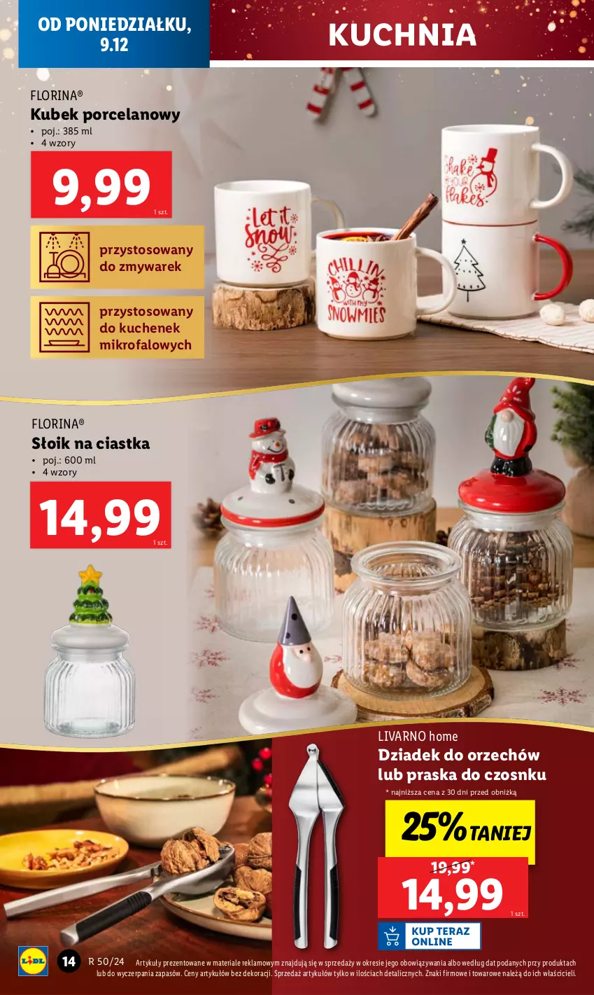 Gazetka promocyjna Lidl - GAZETKA - ważna 09.12 do 15.12.2024 - strona 14 - produkty: Ciastka, Dziadek do orzechów, Fa, Ivar, Kubek, Kuchnia, Por, Praska