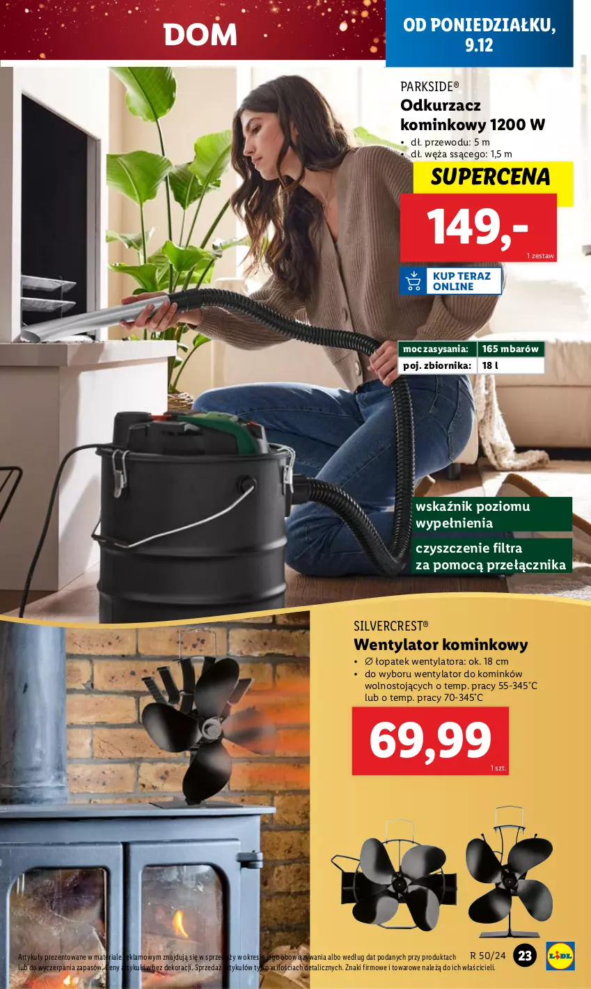 Gazetka promocyjna Lidl - GAZETKA - ważna 09.12 do 15.12.2024 - strona 25 - produkty: Odkurzacz, Odkurzacz kominkowy, Parkside, Silvercrest