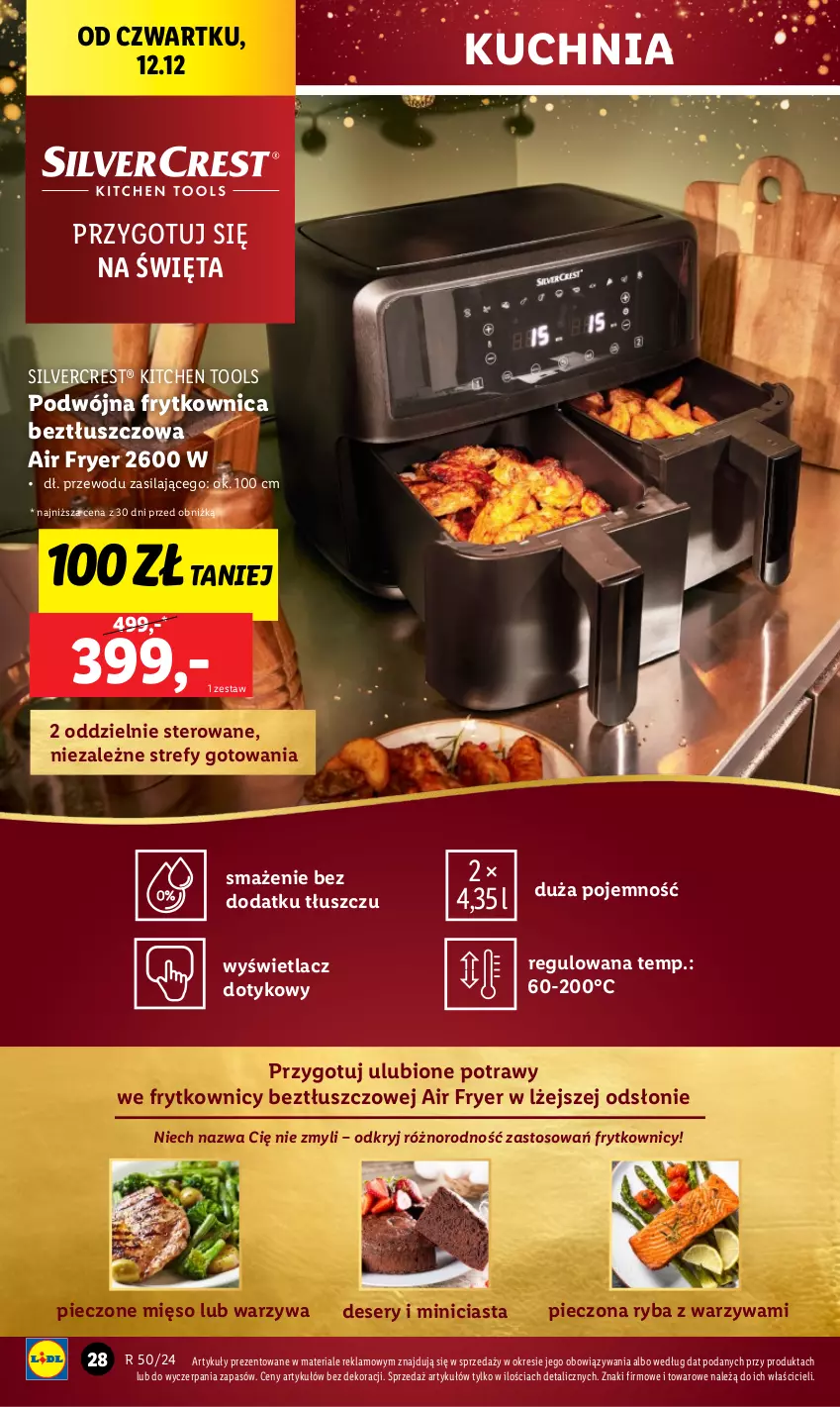 Gazetka promocyjna Lidl - GAZETKA - ważna 09.12 do 15.12.2024 - strona 30 - produkty: Deser, Kuchnia, Mięso, Piec, Ryba, Ser, Silvercrest, Warzywa