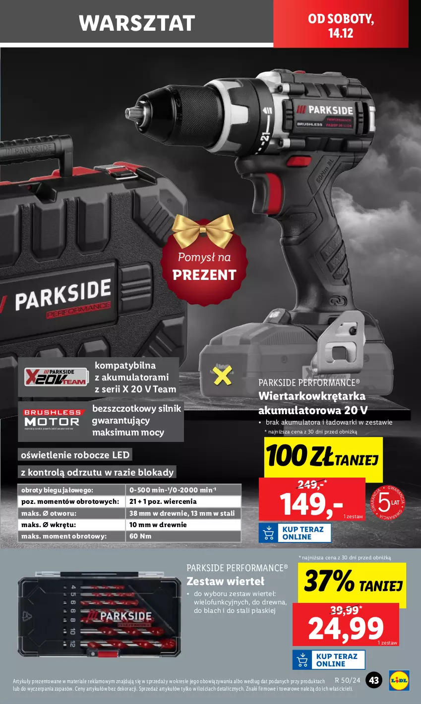 Gazetka promocyjna Lidl - GAZETKA - ważna 09.12 do 15.12.2024 - strona 47 - produkty: Akumulator, Parkside, Ser, Tarka, Wiertarkowkrętarka, Wkręt, Wkrętarka, Zestaw wierteł