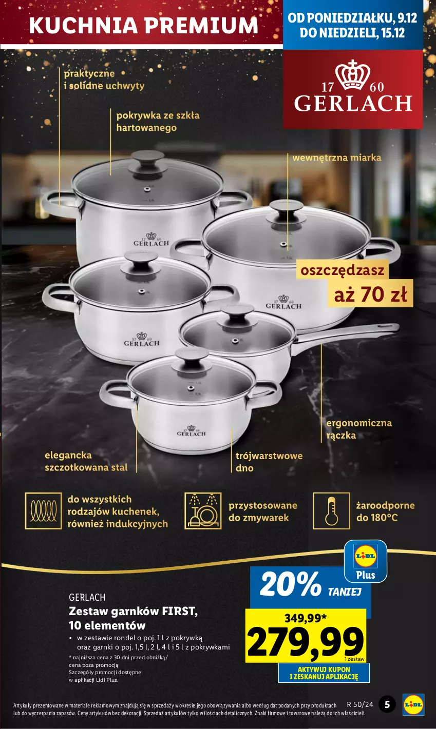 Gazetka promocyjna Lidl - GAZETKA - ważna 09.12 do 15.12.2024 - strona 5 - produkty: Kuchnia, Miarka, Por, Rondel, Uchwyty