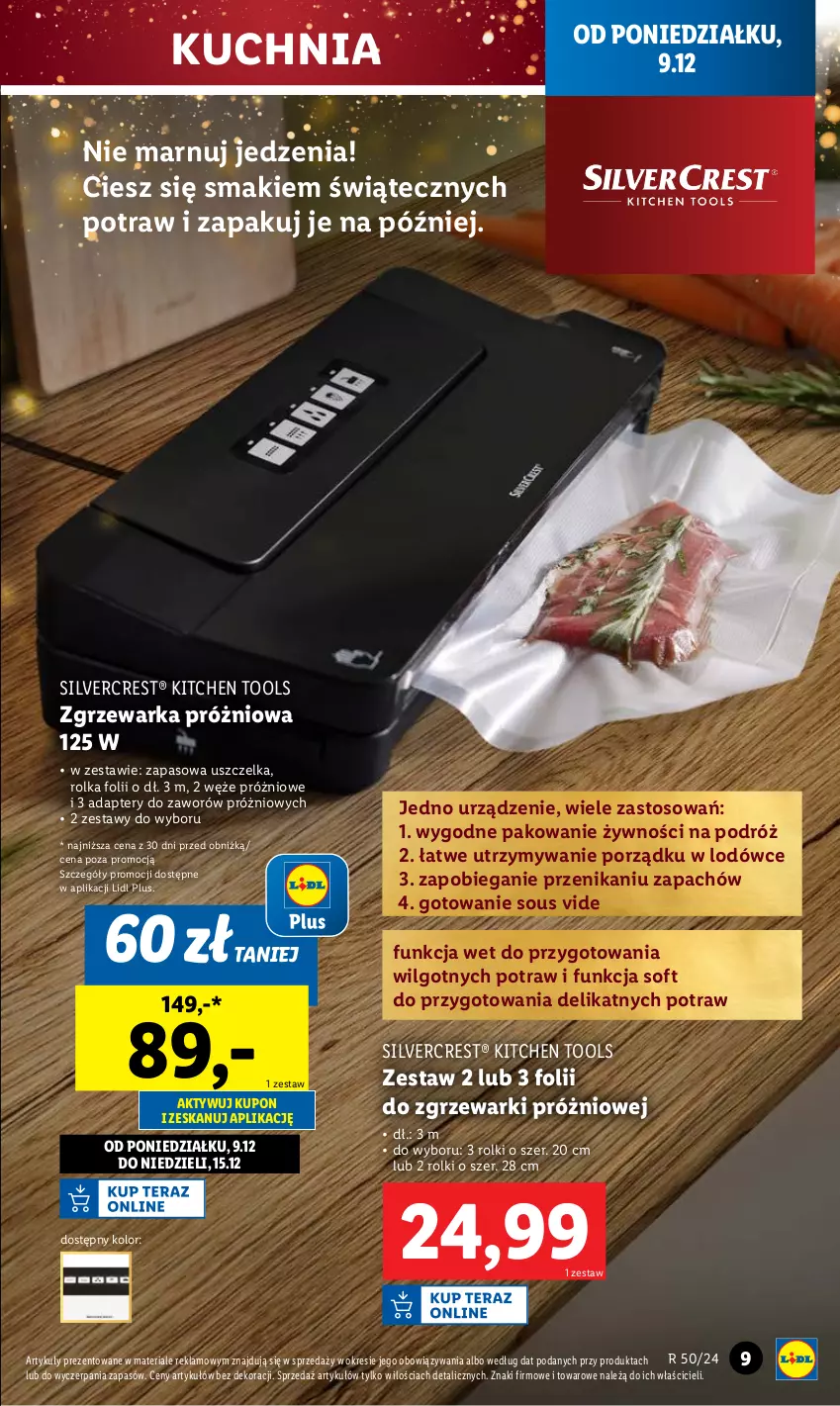 Gazetka promocyjna Lidl - GAZETKA - ważna 09.12 do 15.12.2024 - strona 9 - produkty: Bieganie, Kuchnia, LG, Por, Rolki, Silvercrest, Warka