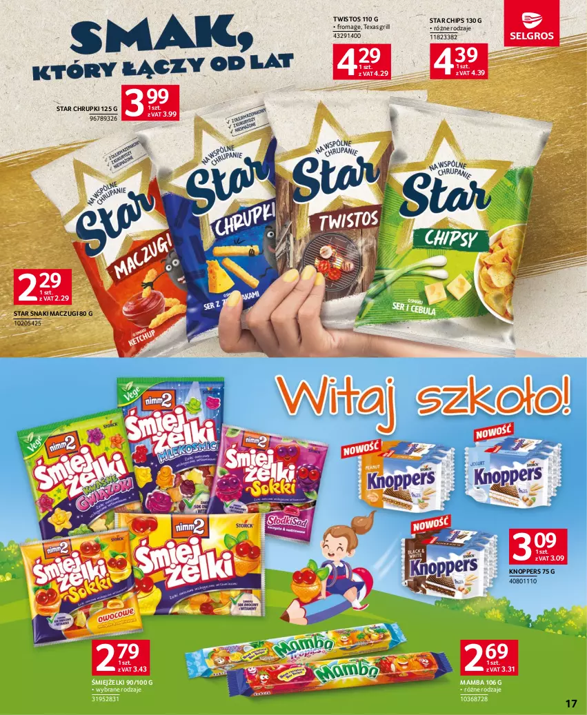 Gazetka promocyjna Selgros - Katalog Szkoła - ważna 01.07 do 30.09.2023 - strona 17 - produkty: Chrupki, Grill, Knoppers, Mamba