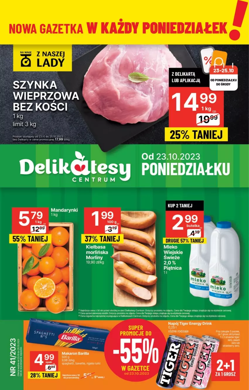 Gazetka promocyjna Delikatesy Centrum - Gazetka DC41 pon-sr - ważna 23.10 do 25.10.2023 - strona 1 - produkty: Fa, Mandarynki, Morliny, Piątnica, Rum, Szynka