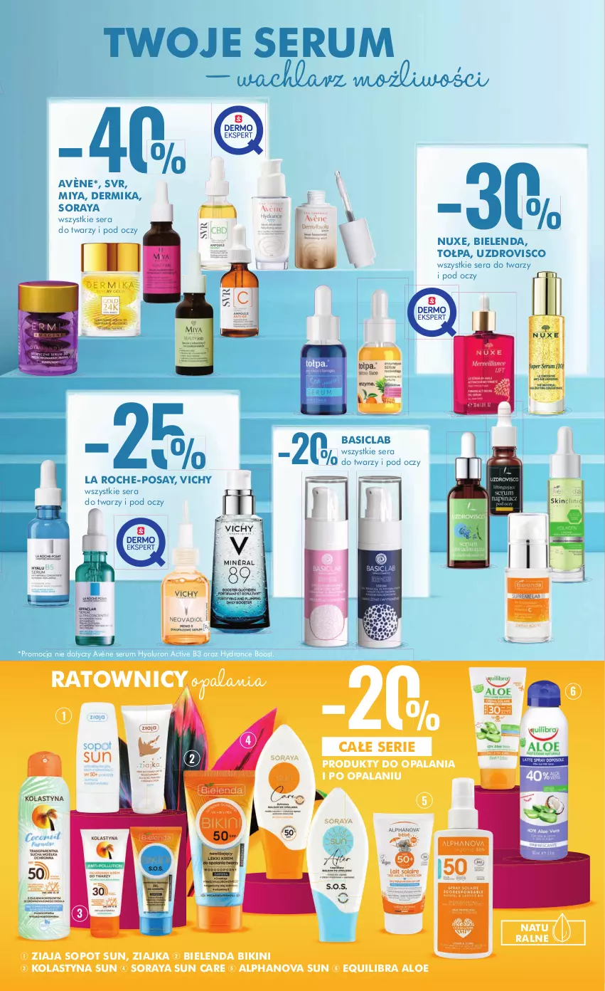 Gazetka promocyjna Super Pharm - Gazetka - ważna 01.06 do 14.06.2023 - strona 5 - produkty: Avène, Basiclab, Bielenda, Bikini, Dermika, La Roche-Posay, Nuxe, Rum, Ser, Serum, SVR, Tołpa, Vichy, Ziaja, Ziajka