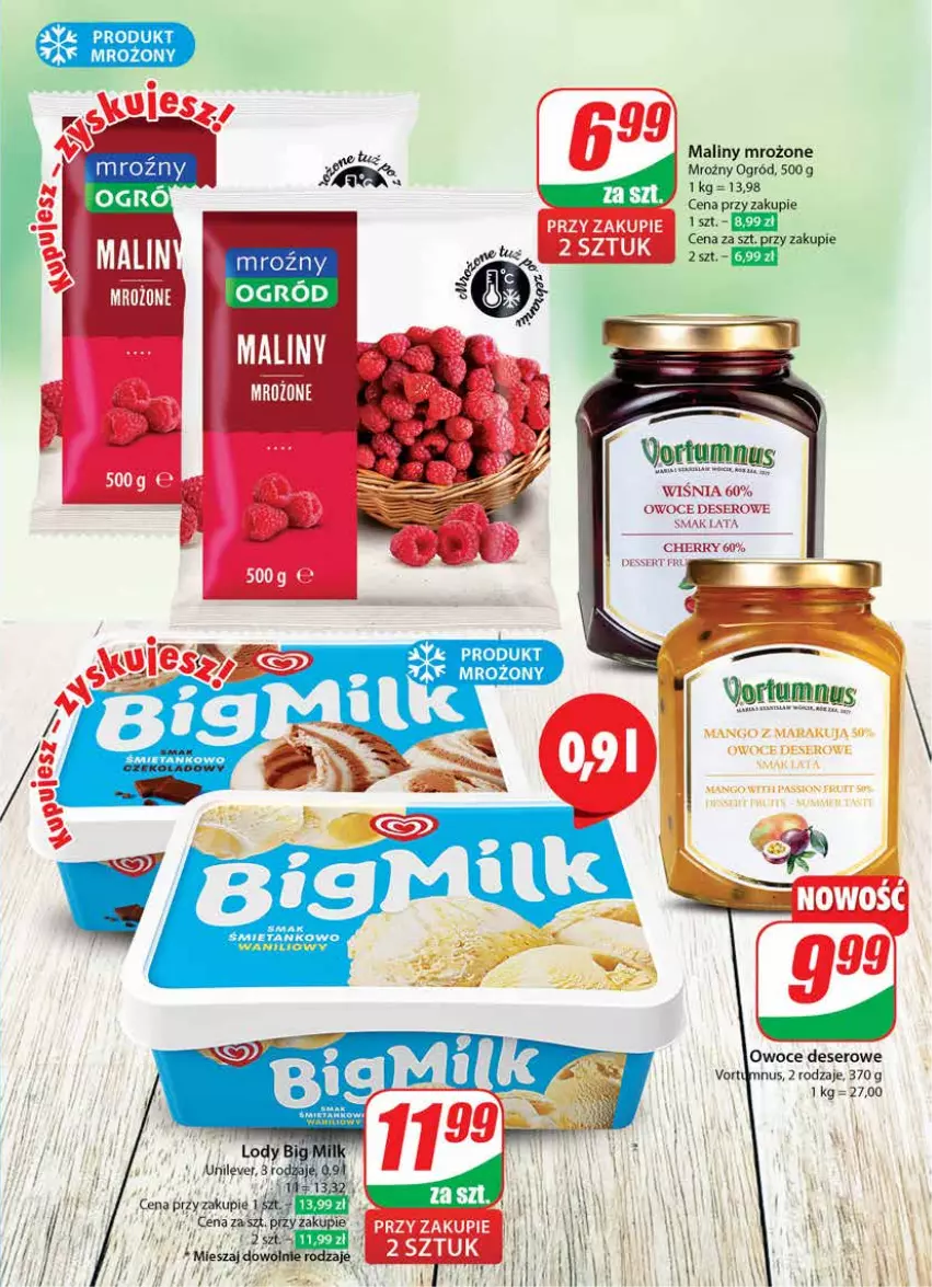 Gazetka promocyjna Dino - Gazetka 22 / 2024 - ważna 29.05 do 04.06.2024 - strona 29 - produkty: Big Milk, Deser, Lody, Maliny, Ogród, Owoce, Ser