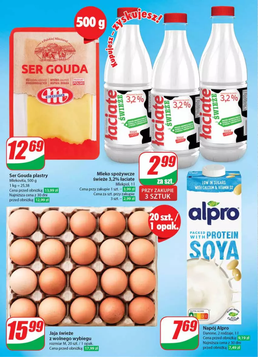 Gazetka promocyjna Dino - Gazetka 22 / 2024 - ważna 29.05 do 04.06.2024 - strona 40 - produkty: Calcium, Gouda, Gouda plastry, Mleko, Ser