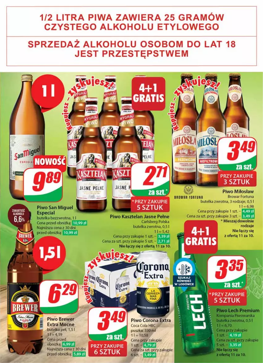 Gazetka promocyjna Dino - Gazetka 22 / 2024 - ważna 29.05 do 04.06.2024 - strona 47 - produkty: Carlsberg, Corona Extra, Fortuna, Kasztelan, LG, Piwo