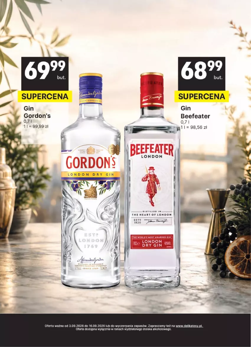 Gazetka promocyjna Delikatesy Centrum - Delibarek DC36-DC37 - ważna 03.09 do 16.09.2026 - strona 17 - produkty: Gin, Gordon's, Rama