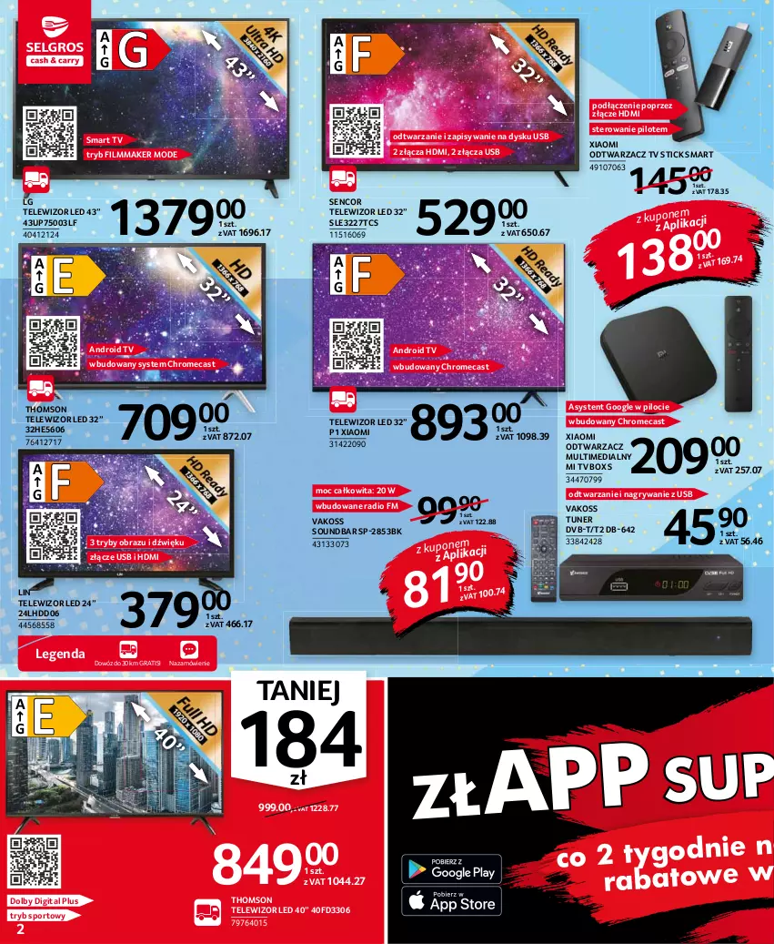 Gazetka promocyjna Selgros - Oferta przemysłowa - ważna 19.08 do 01.09.2021 - strona 2 - produkty: Android TV, Gra, Gry, LG, Obraz, Por, Sencor, Smart tv, Soundbar, Sport, Telewizor, Thomson