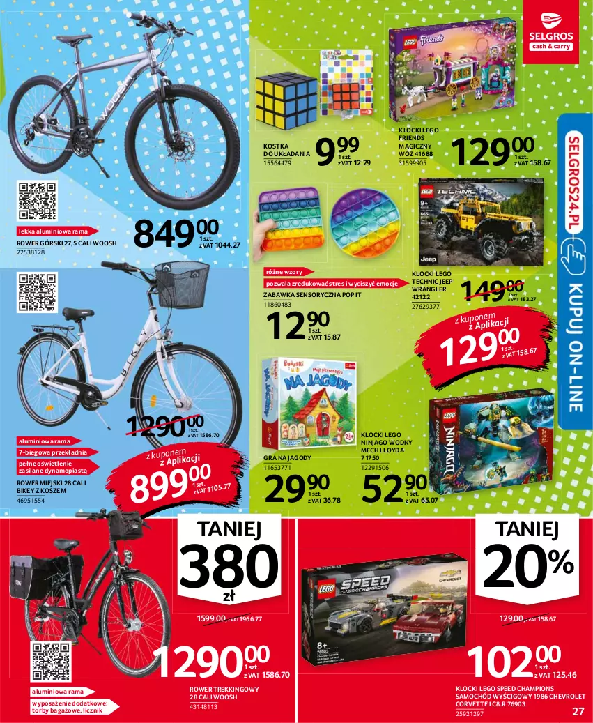 Gazetka promocyjna Selgros - Oferta przemysłowa - ważna 19.08 do 01.09.2021 - strona 27 - produkty: Gra, Jagody, Klocki, Kosz, LEGO, LEGO Friends, LEGO Ninjago, LEGO Technic, Loyd, Mop, Piast, Rama, Rower, Samochód, Silan, Zabawka