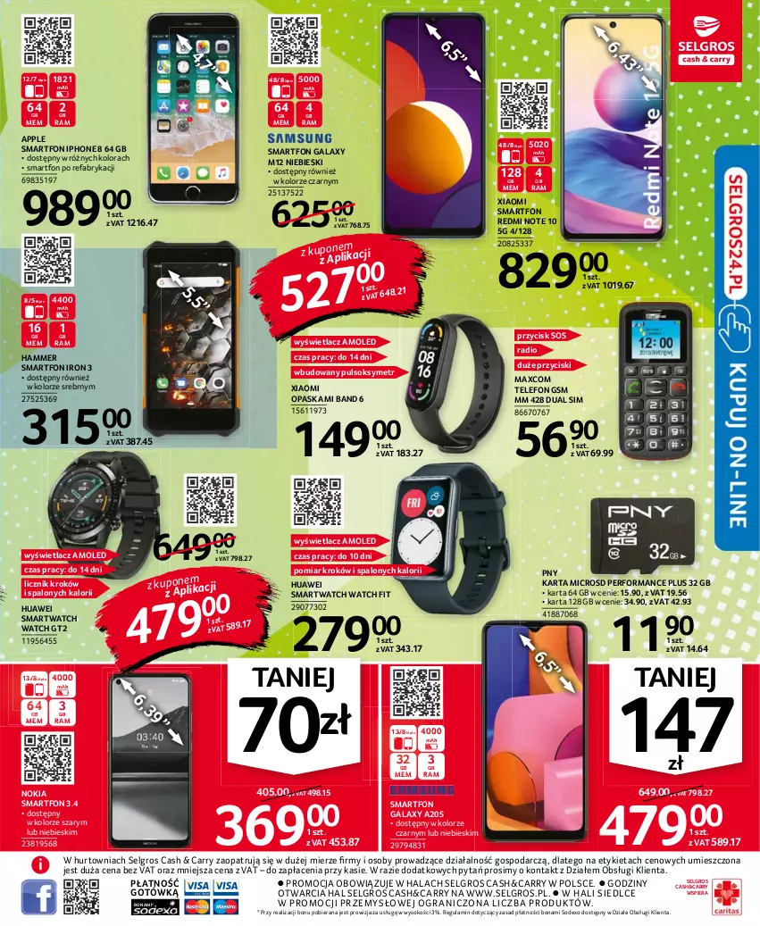 Gazetka promocyjna Selgros - Oferta przemysłowa - ważna 19.08 do 01.09.2021 - strona 5 - produkty: Amol, Fa, Gala, Gra, Huawei, IPhone 8, LG, Nokia, Opaska, Pulsoksymetr, Redmi Note, Smartfon, Smartwatch, Sok, Sos, Telefon