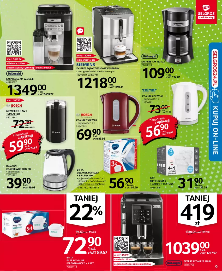 Gazetka promocyjna Selgros - Oferta przemysłowa - ważna 19.08 do 01.09.2021 - strona 9 - produkty: Brit, Brita, Czajnik, Dzbanek, Gra, Młynek, Młynek do kawy, Pur, Top