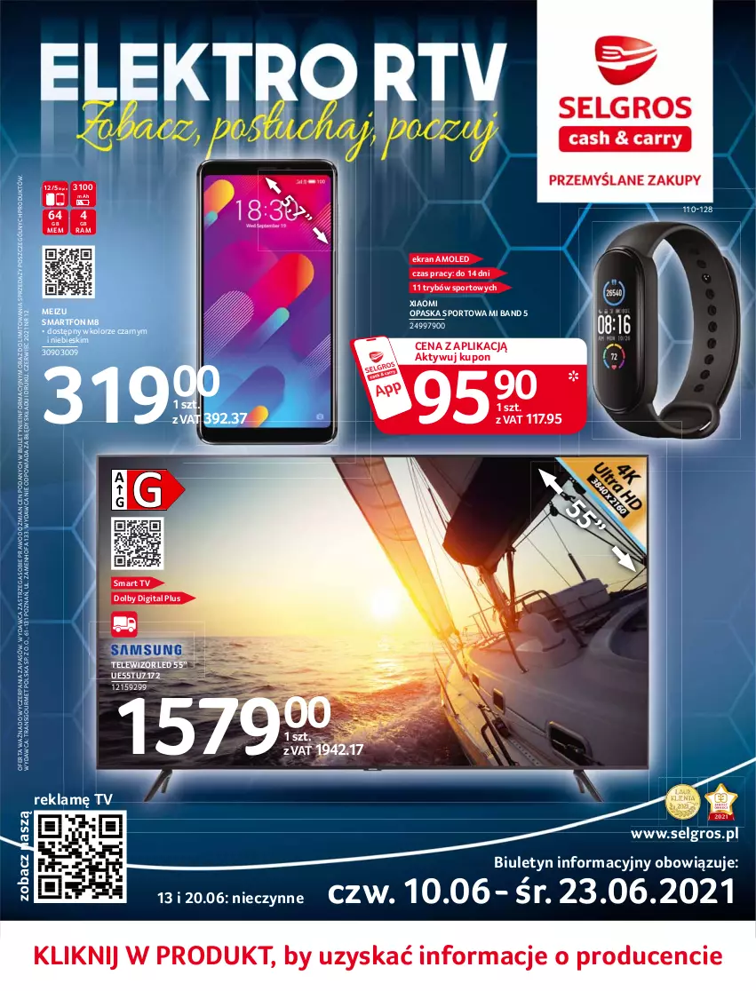 Gazetka promocyjna Selgros - Katalog Elektro - ważna 10.06 do 23.06.2021 - strona 1 - produkty: Amol, Fa, LG, Opaska, Por, Smart tv, Smartfon, Sport, Telewizor, Tran