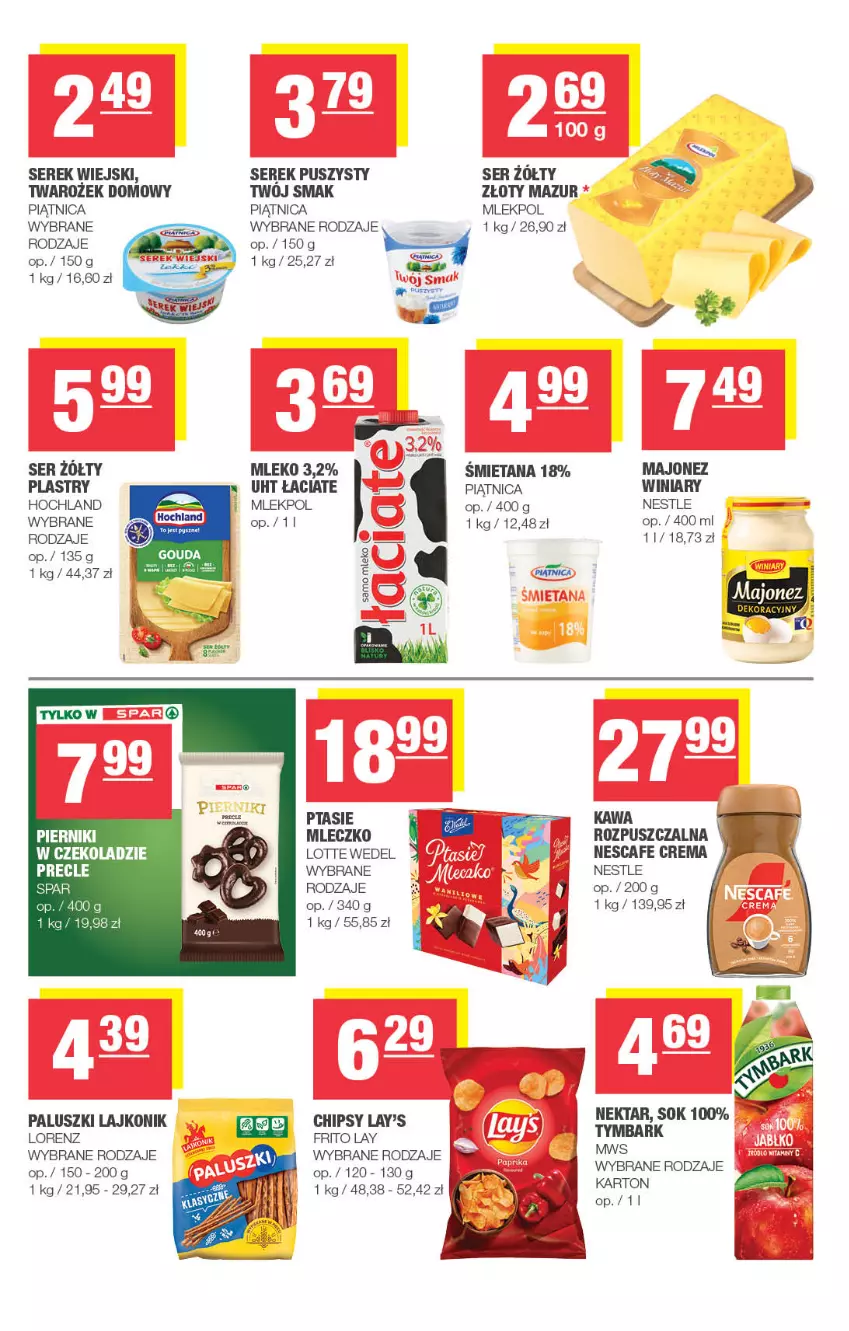 Gazetka promocyjna Spar - Spar-Mini - ważna 16.11 do 26.11.2025 - strona 3 - produkty: Chipsy, Hochland, Kawa, Lajkonik, Lorenz, Majonez, Mleczko, Mleko, Piątnica, Piernik, Ser, Serek, Serek puszysty, Serek wiejski, Winiary, Złoty Mazur