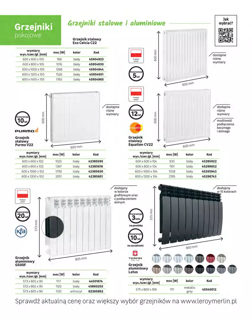Gazetka promocyjna Leroy Merlin - Katalog Projekty 2021 - ważna 01.06 do 30.09.2021 - strona 78 - produkty: Gra, Grzejnik, Grzejnik stalowy, Pur