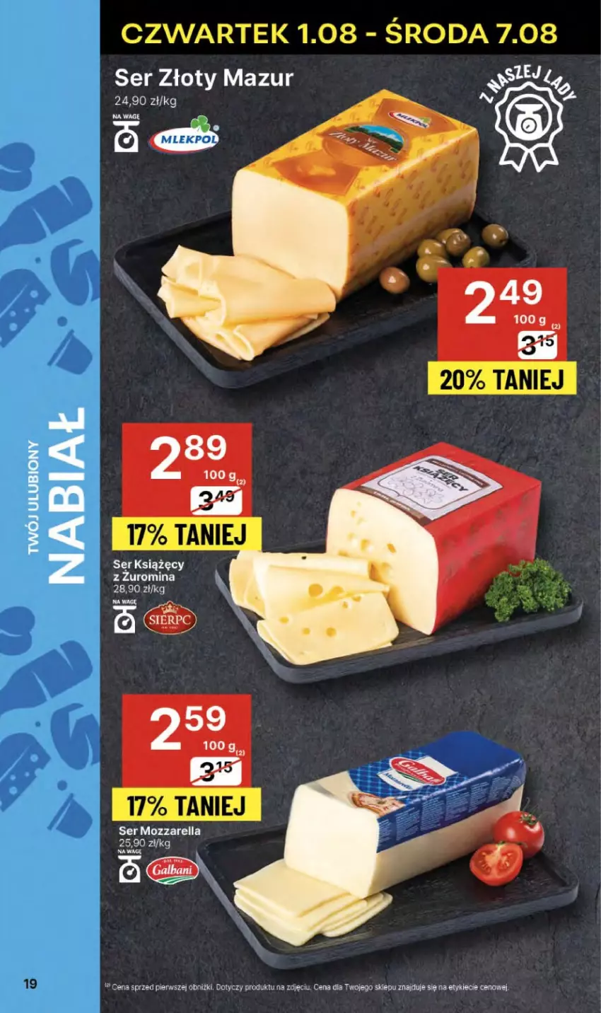 Gazetka promocyjna Delikatesy Centrum - NOWA GAZETKA Delikatesy Centrum od 1 sierpnia! 1-7.08.2024 - ważna 01.08 do 07.08.2024 - strona 19 - produkty: Mozzarella, Ser, Złoty Mazur