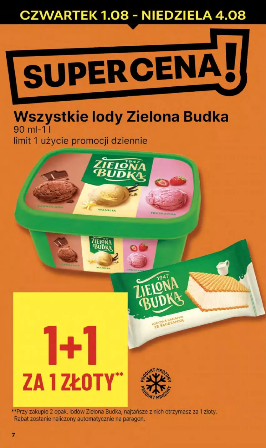 Gazetka promocyjna Delikatesy Centrum - NOWA GAZETKA Delikatesy Centrum od 1 sierpnia! 1-7.08.2024 - ważna 01.08 do 07.08.2024 - strona 7 - produkty: Lody, Zielona Budka