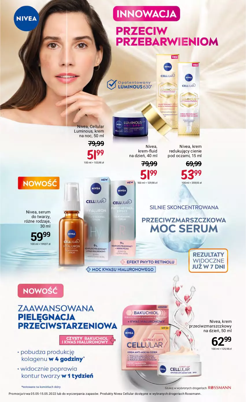 Gazetka promocyjna Rossmann - ważna 20.04 do 04.05.2022 - strona 13 - produkty: Krem na noc, Krem przeciwzmarszczkowy, Mars, Nivea, Rum, Ser, Serum, Serum do twarzy