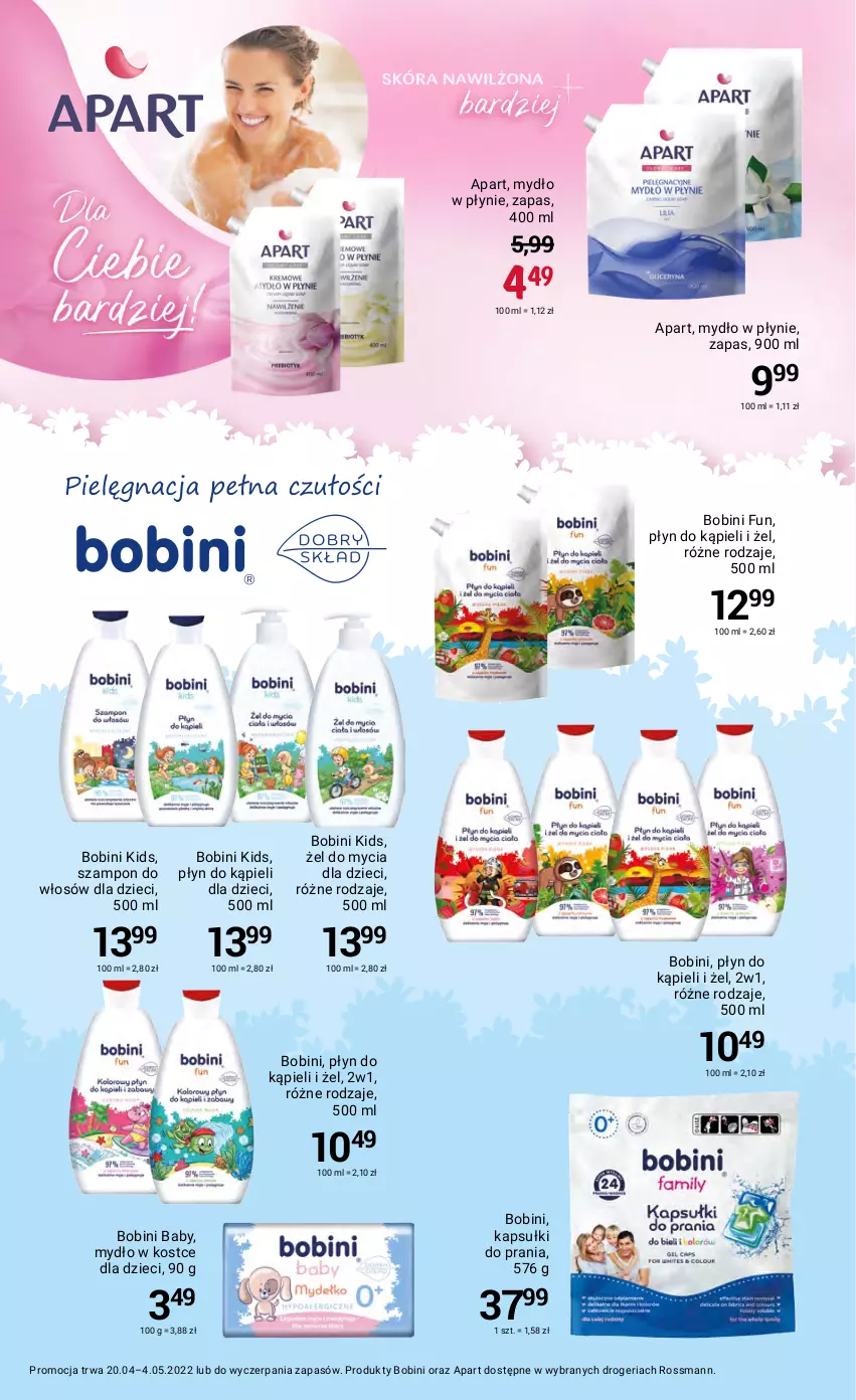 Gazetka promocyjna Rossmann - ważna 20.04 do 04.05.2022 - strona 24 - produkty: Dzieci, Kapsułki do prania, Mydło, Mydło w płynie, Płyn do kąpieli, Szampon