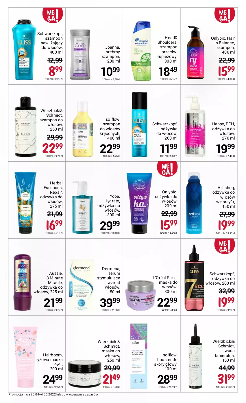 Gazetka promocyjna Rossmann - ważna 20.04 do 04.05.2022 - strona 31 - produkty: BIC, Booster, Dermena, Joanna, L’Oréal, Maska, Maska do włosów, Odżywka, Rum, Ryż, Schwarzkopf, Ser, Serum, Szampon, Woda, Yope