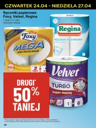 Gazetka promocyjna Delikatesy Centrum - Franczyza DC17 Czwartek - Gazetka - ważna od 30.04 do 30.04.2025 - strona 45 - produkty: Gin, Papier, Velvet, Ręcznik, Rolki, Foxy, Ręczniki papierowe