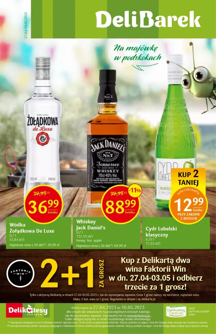 Gazetka promocyjna Delikatesy Centrum - DeliBarek DC16/DC17 - ważna 27.04 do 10.05.2023 - strona 1 - produkty: Fa, Whiskey, Wino