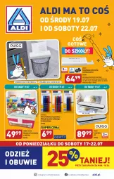 Gazetka promocyjna Aldi - Artykuły przemysłowe i tekstylia - Gazetka - ważna od 22.07 do 22.07.2023 - strona 1 - produkty: Top, Gra, Papier, Kosz, Niszczarka, Pióra kulkowego, Obuwie, Fa