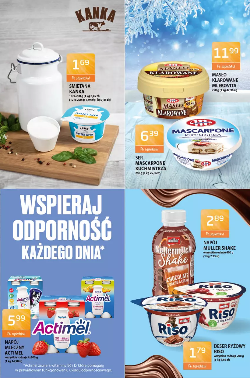 Gazetka promocyjna ABC - Gazetka - ważna 14.01 do 27.01.2022 - strona 3 - produkty: Actimel, Deser, Mascarpone, Masło, Mleko, Mlekovita, Napój, Ryż, Ser