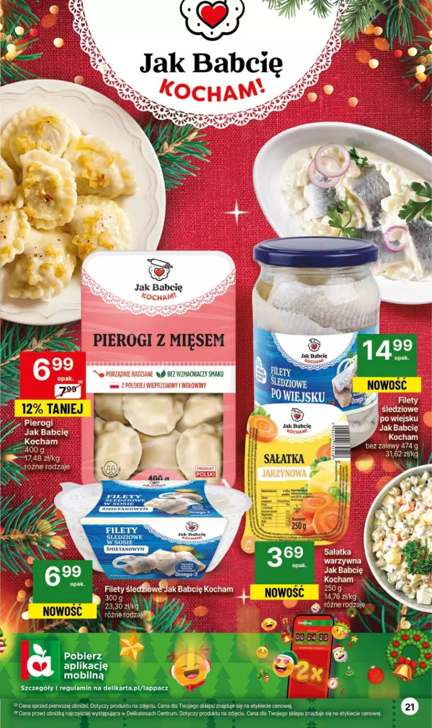 Gazetka promocyjna Delikatesy Centrum - Dyskontowe ceny w Delikatesach Centrum - ważna 07.12 do 13.12.2023 - strona 21 - produkty: Mobil, Pierogi, Sos