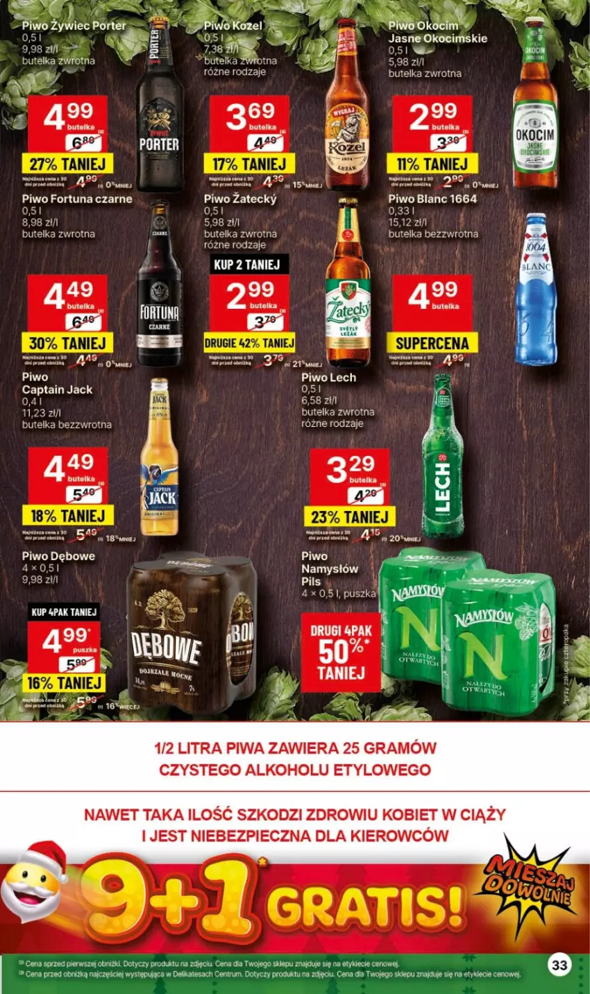 Gazetka promocyjna Delikatesy Centrum - Dyskontowe ceny w Delikatesach Centrum - ważna 07.12 do 13.12.2023 - strona 33 - produkty: Captain Jack, Fa, Fortuna, Gra, Koc, Kozel, Namysłów, Noż, Okocim, Piec, Piwa, Piwo, Por, Rum