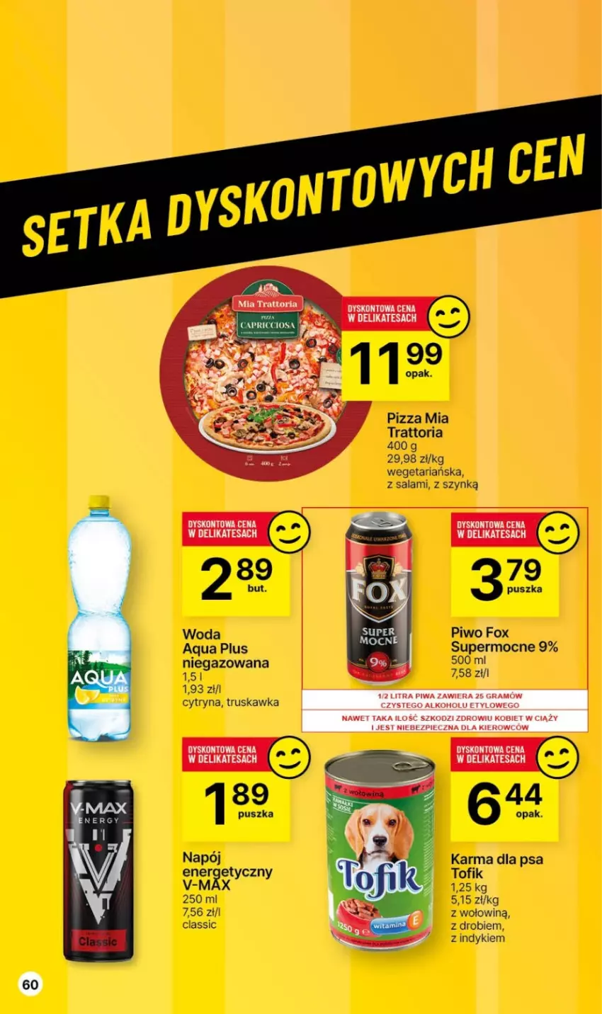 Gazetka promocyjna Delikatesy Centrum - Dyskontowe ceny w Delikatesach Centrum - ważna 07.12 do 13.12.2023 - strona 60 - produkty: Napój, Piwo, Pizza, Salami, Woda