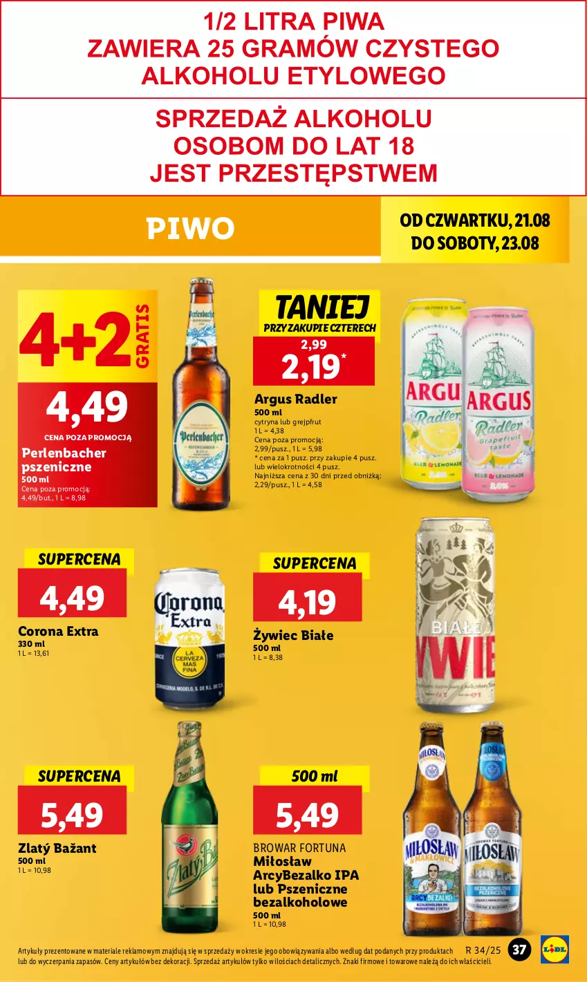 Gazetka promocyjna Lidl - GAZETKA - ważna 21.08 do 23.08.2025 - strona 45 - produkty: Corona Extra, Fortuna, Gra, Grejpfrut, NBA, Piwo, Radler