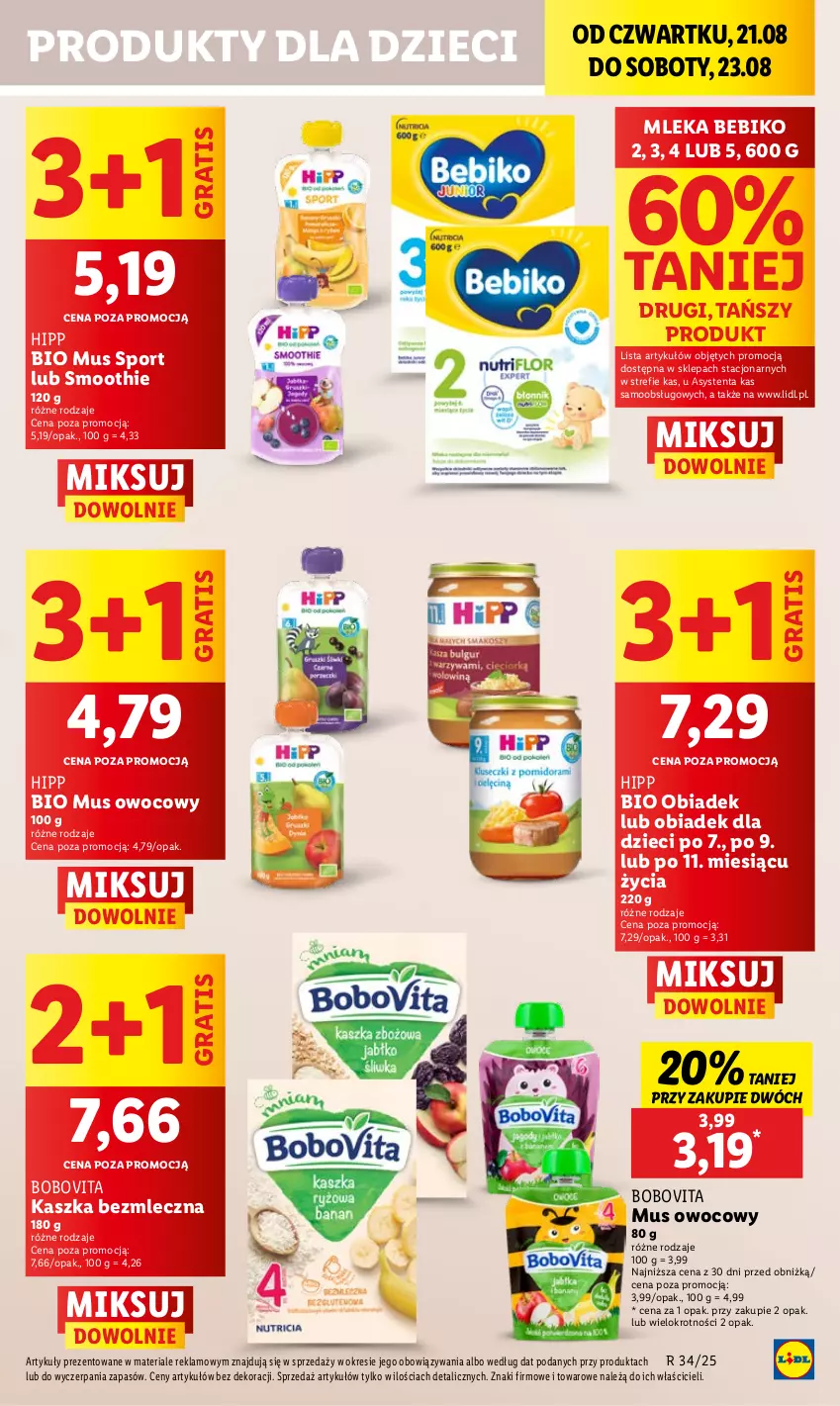 Gazetka promocyjna Lidl - GAZETKA - ważna 21.08 do 23.08.2025 - strona 51 - produkty: Bebiko, BoboVita, Dzieci, Gra, HiPP, Hipp Bio, Mus, Por, Smoothie, Sport