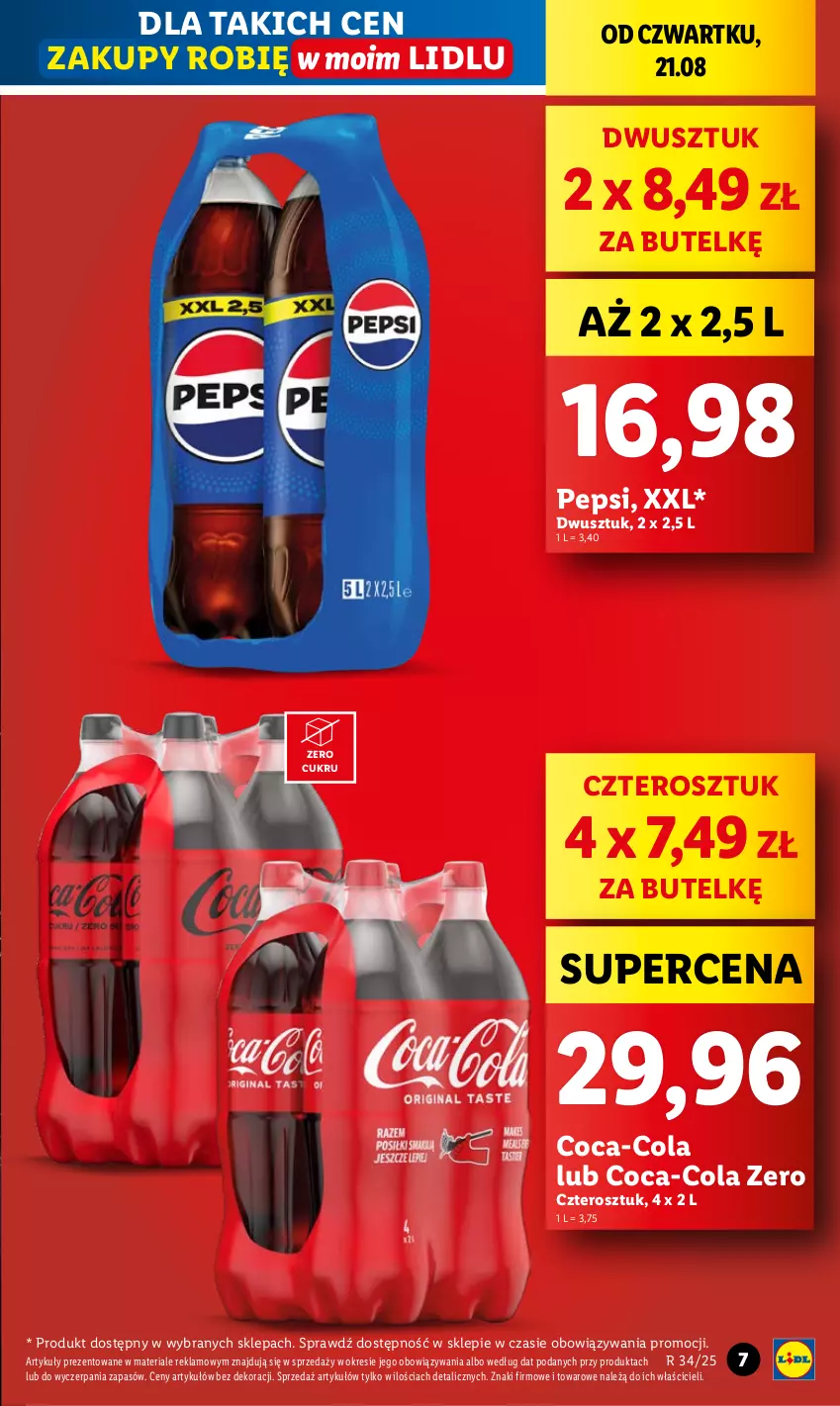 Gazetka promocyjna Lidl - GAZETKA - ważna 21.08 do 23.08.2025 - strona 7 - produkty: Coca-Cola, Pepsi