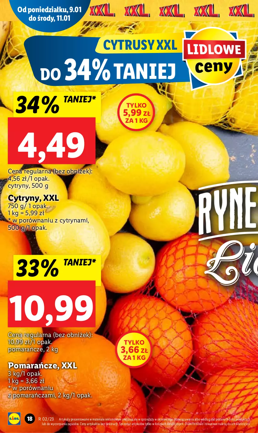 Gazetka promocyjna Lidl - GAZETKA - ważna 09.01 do 11.01.2023 - strona 18 - produkty: Cytryny, Pomarańcze, Por