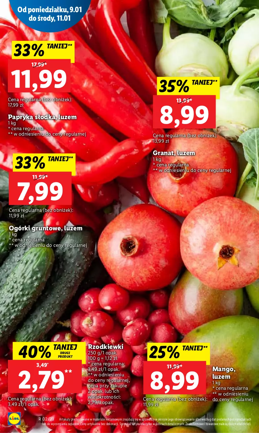 Gazetka promocyjna Lidl - GAZETKA - ważna 09.01 do 11.01.2023 - strona 20 - produkty: Gra, Granat, Grunt, Mango, Papryka, Papryka słodka